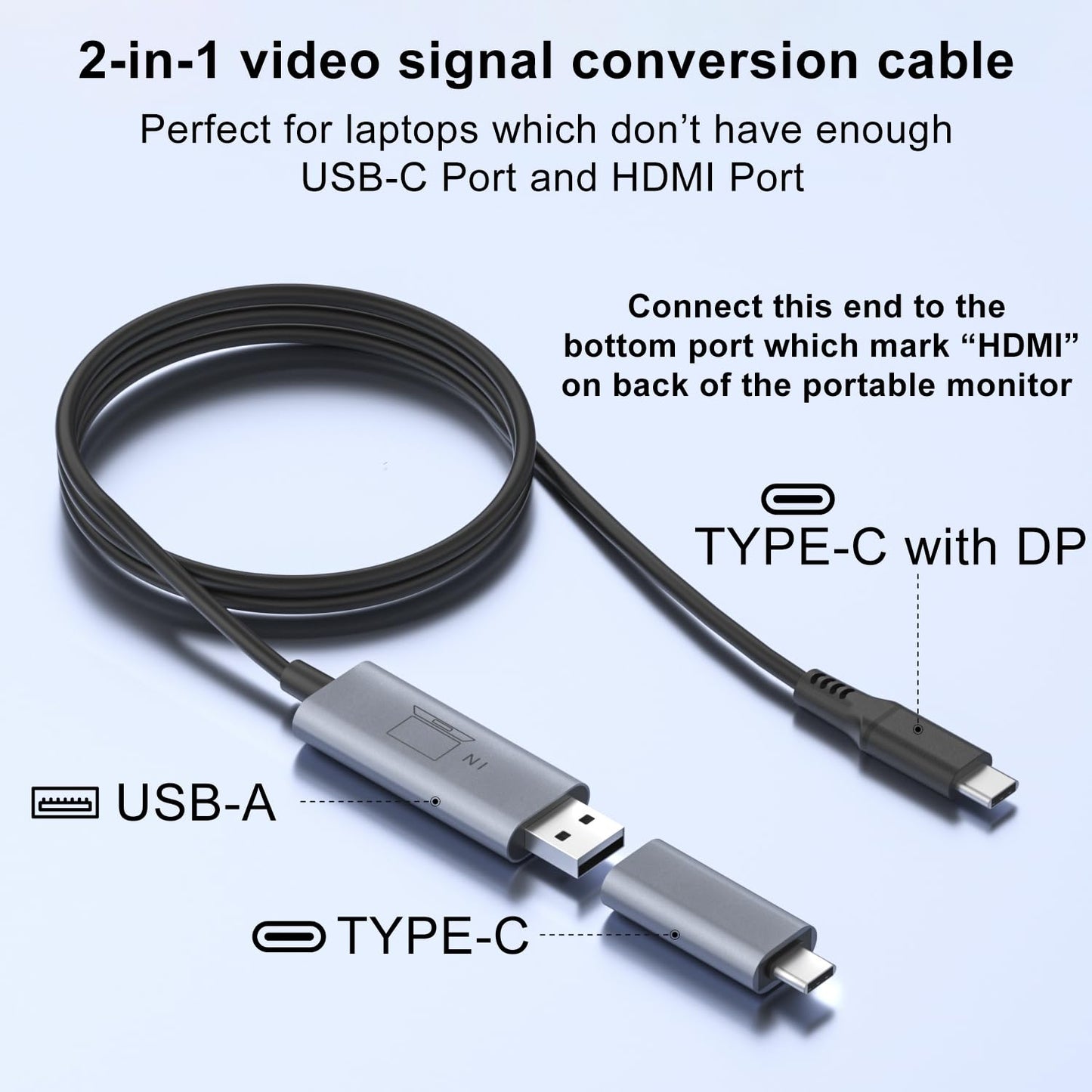 Cable - H5 - כבל המרה אות וידאו למחשבים ניידים
